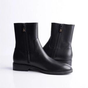 Women’s STUART WEITZMAN  Kye Side Zip Black Leather Boots Booties (US 8) EU 38.5